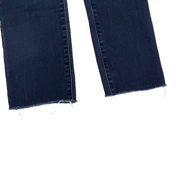 Gap Resolution Slim Straight Raw Hem Women's size 27 Dark Wash Blue Denim jeans - Picture 2 of 6